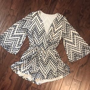 Honey Punch Cream/Navy Romper